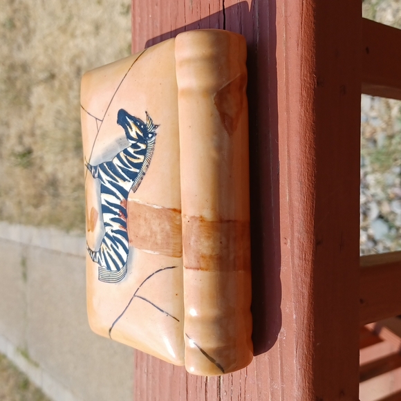 Ceramic Book Zebra Trinket Box - Picture 3 of 7
